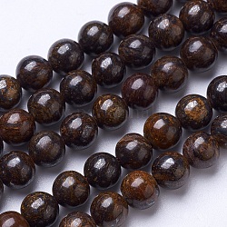 Natur Bronzit Perlen Stränge, Runde, 8 mm, Bohrung: 1 mm, ca. 47 Stk. / Strang, 15.6 Zoll