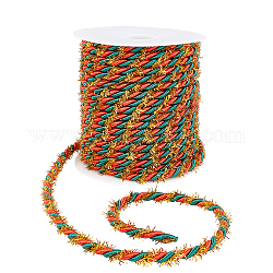 Cordones de algodón de 3 capa, Cuerdas metálicas, cuerda retorcida, rojo, 5mm, alrededor de 27.34 yarda (25 m) / rollo