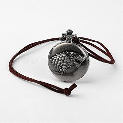 Quarzo lega di orologi da tasca, con corda in lana, argento antico, 31.1 pollice