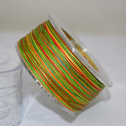 Cuerda de nylon encerado, cuerda retorcida, colorido, 0.65mm, alrededor de 136.7 yarda (125 m) / rollo