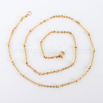 Ионное покрытие (ip) 304 нержавеющая сталь кабель цепи ожерелья NJEW-F201-08G-1