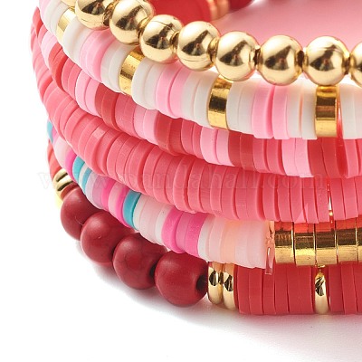 Набор браслетов хейши ручной работы из полимерной глины BJEW-JB07397-1