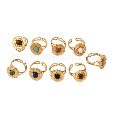 Регулируемые открытые манжетные кольца из нержавеющей стали 304 RJEW-A071-15G-1