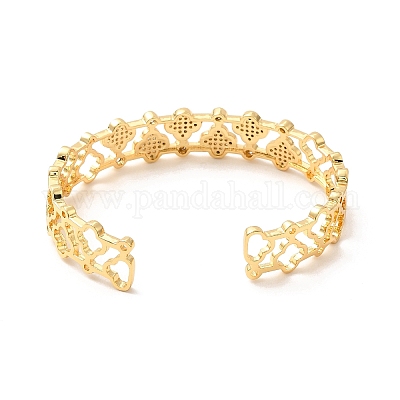 Ионное покрытие (ip) латунь микро паве кубический цирконий браслеты BJEW-C027-01G-1