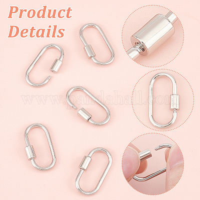 5 шт. латунные подвески-замки с винтовым карабином KK-UN0002-06-1