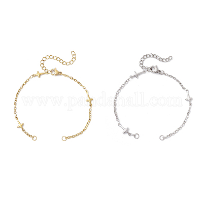 Изготовление браслетов из нержавеющей стали 304 с поперечными связями (2 шт.) AJEW-JB01382-1