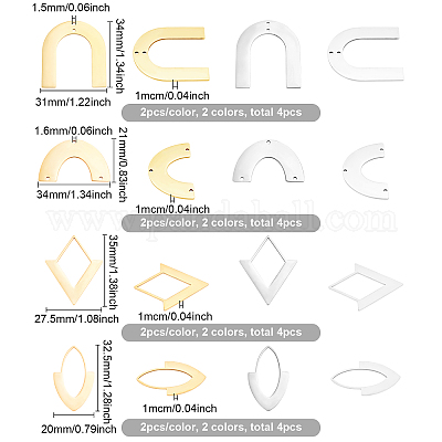 16 шт. 8 стиля 201 нержавеющая сталь соединительные подвески и кулоны STAS-BC0003-37-1