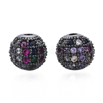 Стойки обшивки латунь кубического циркония бусы ZIRC-S001-8mm-C04-1