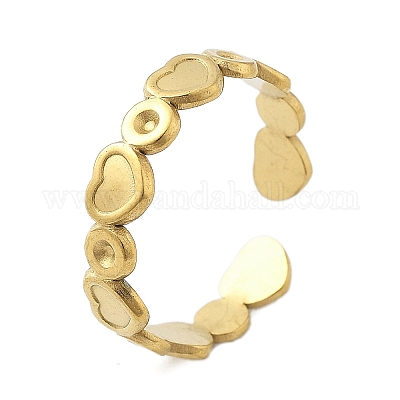 Открытые манжеты из нержавеющей стали 304 для женщин RJEW-M019-56G-1