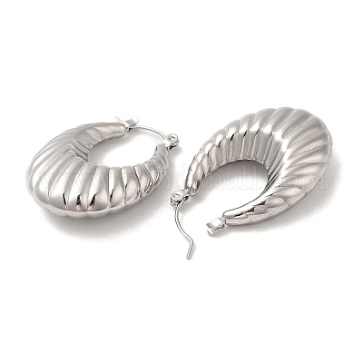 Толстые серьги-кольца из нержавеющей стали марки 304 EJEW-Z022-07P-1