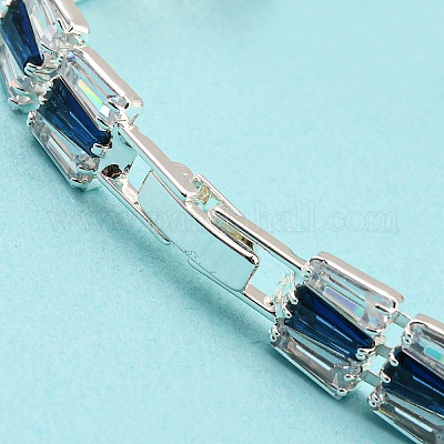 Браслет из латуни с прямоугольными звеньями BJEW-Q771-09S-1