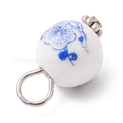 Подвески из фарфора и керамики с цветочным принтом ручной работы PALLOY-JF03928-1