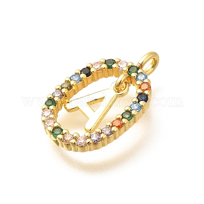 Латунные микро проложить кубического циркония подвески ZIRC-P123-01G-A02-1