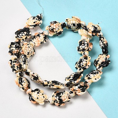 Нити из синтетических бирюзовых бусин G-P507-05G-1