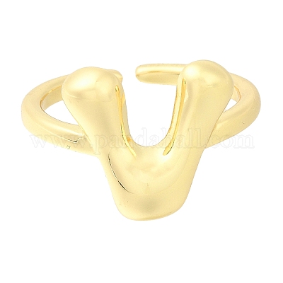 Стойка покрытие латунь открытые манжеты кольца RJEW-S394-01G-V-1