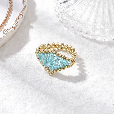 Стеклянные кольца для пальцев RJEW-MZ00030-03-1