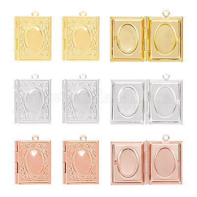 6 шт. 3-х цветные латунные подвески-медальоны KK-TA0001-98-1