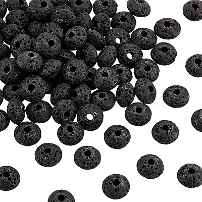 2 нить бусины из натурального вулканического камня G-OC0004-09-1