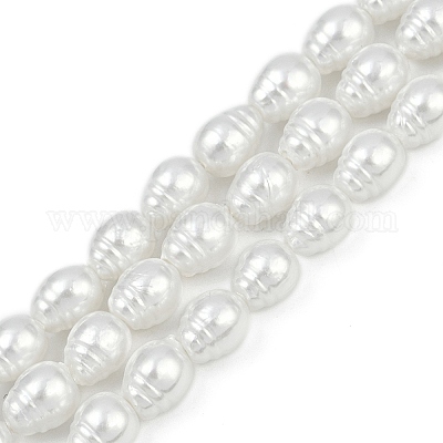 Нити бусин из искусственного жемчуга с гальваническим покрытием из фарфора BSHE-Z009-04-1