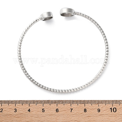 Прозрачный кубический цирконий открытый браслет-манжета BJEW-G737-01P-03-1