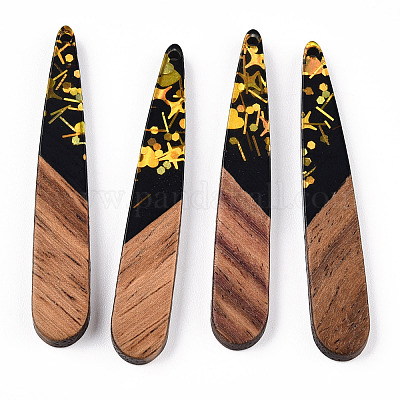 Подвески из непрозрачной смолы и ореха RESI-N039-40-1