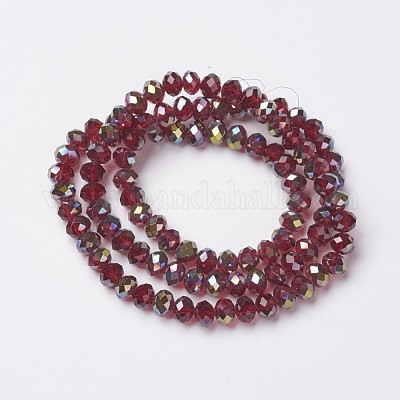 Chapelets de perles en verre transparent électrolytique&nbsp;EGLA-A034-T6mm-S14-1