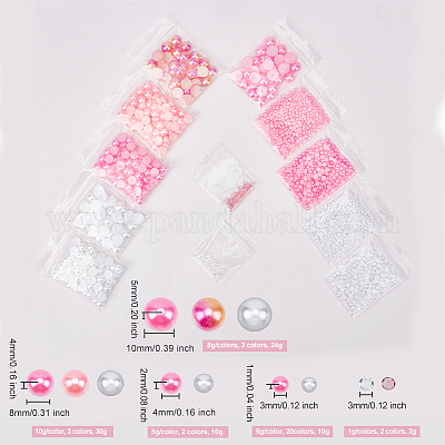 76 г 12 вида искусственных жемчужных кабошонов из акрила DIY-OC0004-42-1