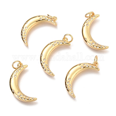 Латунные микропаве прозрачные подвески с фианитом ZIRC-O036-45G-1