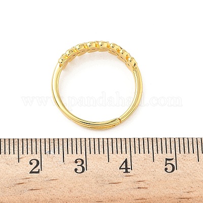 Латунные микро проложить пальцев кольца кубического циркония RJEW-H258-18G-1