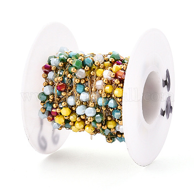 Круглые звенья стеклянных цепей ручной работы CHS-T006-30G-1