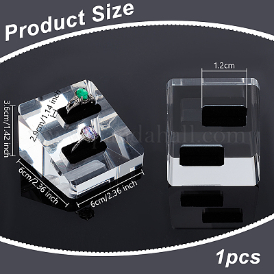 Дисплей с кольцами из акрила и ворса RDIS-WH0019-10-1