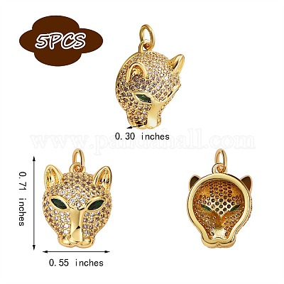 5шт латунные микро паве прозрачные и зеленые подвески из кубического циркония ZIRC-SZ0003-18-1