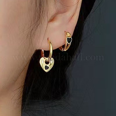 S925 серьги-кольца из стерлингового серебра в форме сердца HE3320-1