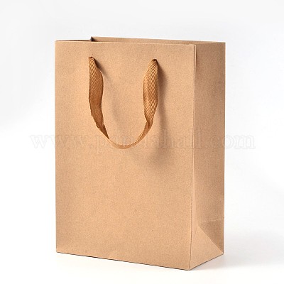 Wholesale Rectangle Kraft Paper Bags with Handle 