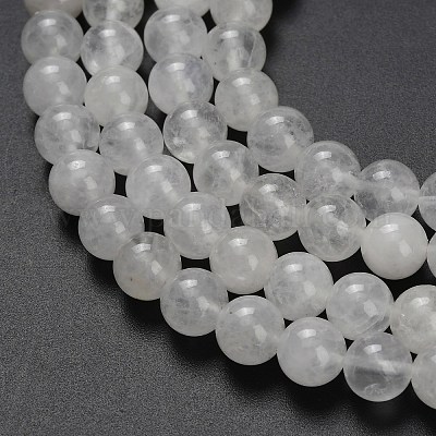 Нити бусин из натурального белого нефрита G-L642-B01-8mm-1