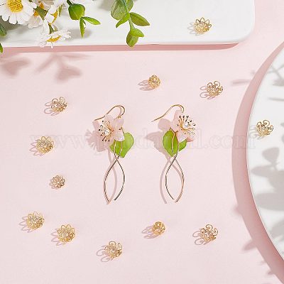 80 шт. 8 стилей латунных колпачков для бусин KK-BBC0003-50-1