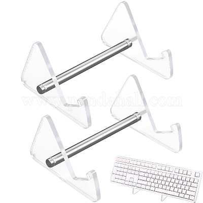 2 шт. 1-х уровневая акриловая подставка для клавиатуры с платиновыми железными опорами ODIS-CP0001-12B-1