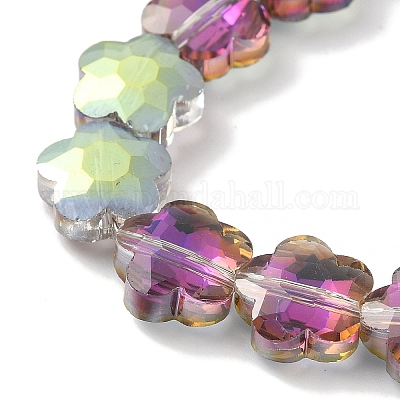 Стеклянные бусины с гальваническим покрытием  EGLA-B006-04A-HP03-1