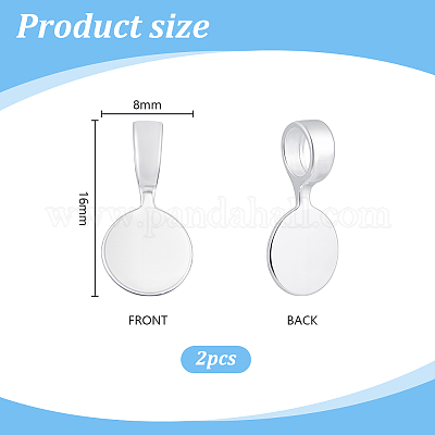 2 шт. 925 плоские клеящиеся скобы из стерлингового серебра STER-PH0003-96-1