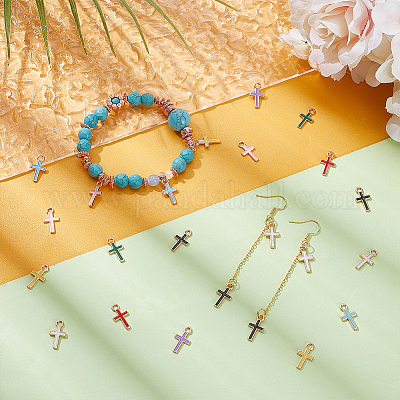 120шт 8 цвета сплава эмалевые подвески FIND-UN0007-73-1