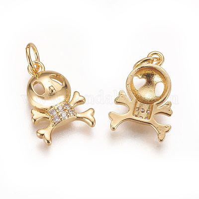 Латунные микро проложить кубического циркония подвески KK-K238-10G-1