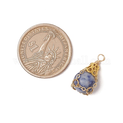 Подвески из натурального розового кварца/унакита/черного камня/голубой пятнистой яшмы/белого нефрита PALLOY-JF03396-1