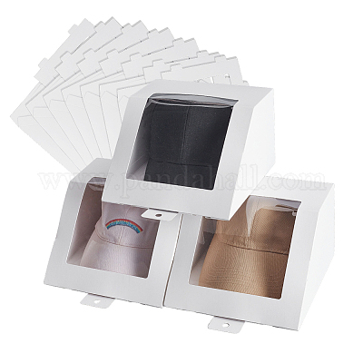 Складные картонные подарочные коробки для хранения крышек с прозрачным ПВХ-окном CON-WH0099-67A-1