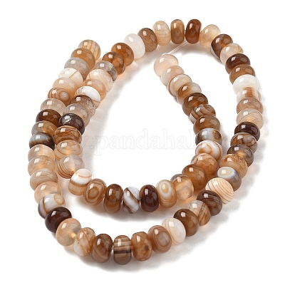 Натуральные полосатые агатовые бусы G-F790-I01-01J-1