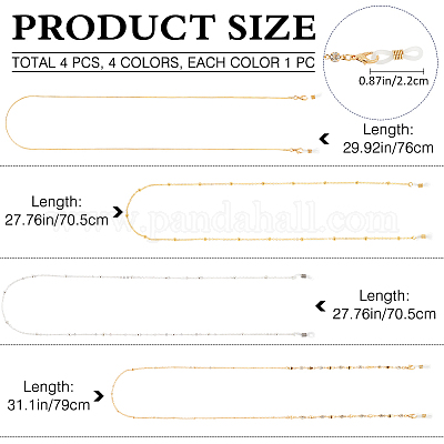4 шт. 4 стиля цепочек для очков из железа и сплава AJEW-CN0002-75B-1