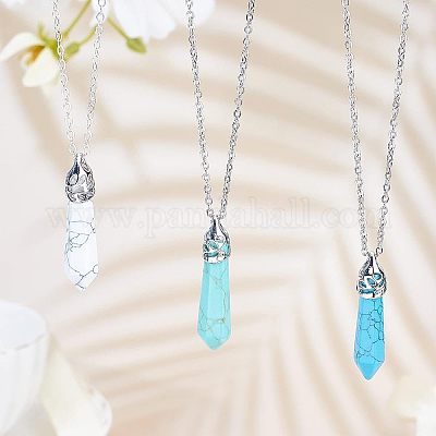 Подвески-пули из натуральных и синтетических драгоценных камней G-NB0001-99P-1