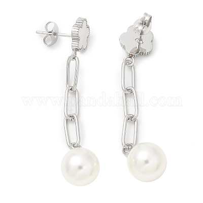 Серьги-гвоздики в форме цветка из нержавеющей стали 304 EJEW-C096-54P-1