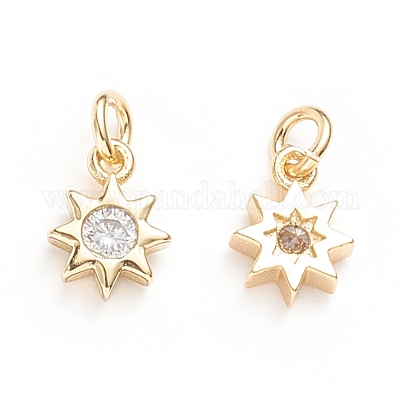 Латунные микро проложить кубического циркония подвески ZIRC-G165-04G-1