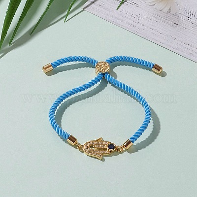 Регулируемые нейлоновые браслеты-слайдеры с витым шнуром BJEW-JB05858-1