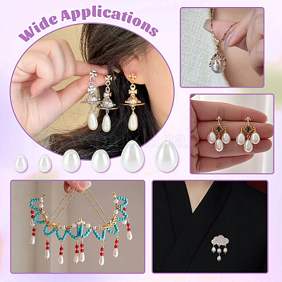 160 шт. 3 вида стеклянных жемчужных бусин-капель HY-NB0001-06B-1